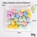 Set of 24 colorful cloth-covered foam Easter eggs with random floral and plaid patterns - Random Color And Pattern / Set of 24