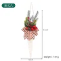 Festive Christmas ice cream cone hanging ornament with LED lights and red polka dot ribbon - Style 8