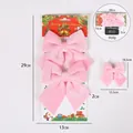 Twee roze fluwelen kerststrikken met gedetailleerde afmetingen en gewichtsgegevens - 2 Stuks/Set / Roze