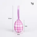 Pink and white plaid fabric Easter egg hanging ornament decoration with dimensions 5x3cm - Pink and White Grid (Style 3#)