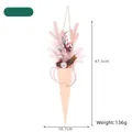 Pink Christmas ice cream cone hanging wall decoration with warm LED lights and glitters - Style 9