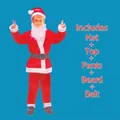Children's Santa Claus performance costume set including hat top pants beard and belt - 6-8 Years / Set / Non-Woven Fabric