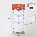 Set van drie witte fluwelen kerststrikken voor boomdecoratie met afmetingen - Set van 3 / Wit