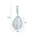 Fabric covered foam Easter egg decoration with floral pattern and hanging ribbon - Light Blue Floral (Style 1#)