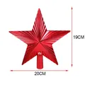 Roter 3D-Weihnachtsbaumspitze-Stern Pentagramm-Ornament 20x19cm Größenmessung SKU - Rot 20CM 81068