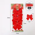 Rode fluwelen kerststrikken set voor boomdecoratie met afmetingen van 10x11 centimeter - Set van 3 / Rood