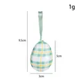 Green checkered cloth-wrapped Easter egg pendant ornament, 1g weight and 5cm height - Green and Yellow Grid (Style 4#)