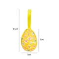 Yellow fabric-covered foam Easter egg ornament with white daisy patterns for hanging decoration. - Yellow Daisy (Style 6#)