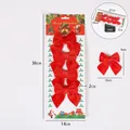 Set van vier rode fluwelen kerststrikken voor kerstboomdecoratie met maatgegevens - Set van 4 / Rood