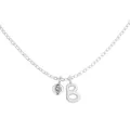 Elegant S925 sterling silver necklace featuring a clear stone and letter B pendant - Letter B (DY191875) / White Gold