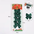 Set donkergroene fluwelen kerststrikken met gedetailleerde afmetingen voor decor - Set van 4 / Groen