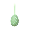 Decorative hanging green foam Easter egg with white polka dots and ribbon loop - Polka Dot / 4x6cm / Green