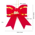 Red velvet Christmas tree bow pendant with size measurements and 5.6g weight display - 9.5*11cm