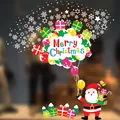 Stickers de fenêtre de Noël statiques colorés avec Père Noël pour décor de fête - Multicolore 100 (CXDC-100)