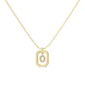 Elegant gold plated S925 sterling silver necklace featuring a sparkling letter O pendant - Gold Initial Letter O Style (DY191343-O) / 925 Silver