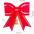 Large red velvet Christmas bow with gold trim and bell, dimensions shown 31.5x27.5 cm - 46*50CM