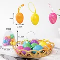 Set of colorful glitter Easter foam eggs including decorative basket and organza mesh bag - 6 Pcs/Pack / Easter Style 29 Egg