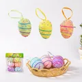 Pack of 6 colorful Easter foam eggs measuring 4x6cm for festive holiday decorations - 6 Pcs/Pack / Easter Style 34 Egg