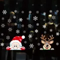 Large static Christmas window stickers featuring Santa, Reindeer, and Snowflakes - Santa and Reindeer (XD-159)