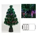 Detalle de las agujas del árbol de Navidad de fibra óptica y diagrama de 3 pilas AA - Árbol de Fibra Óptica Hojas Verdes / 30cm