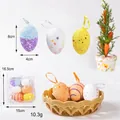 Set of six colorful 4x6cm Easter foam eggs for festive home and party decorations - 6 Pcs/Pack / Easter Style 36 Egg