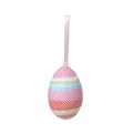 Colorful polka dot Easter egg hanging ornament with pink ribbon for party decoration - Stripes and Polka Dots / 4*6cm / Colorful