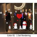 Set of Christmas window static cling stickers with snowmen and festive patterns - Multicolor 01 (CXDC-01) / 72*54cm