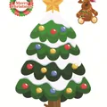 Festive Christmas tree window sticker with star and reindeer cartoon decal - Christmas Tree (04) / 12x16cm