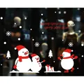 Large Christmas snowman static window stickers for festive holiday shop decoration - Multicolor 13 (CXDC-13) / 72*54cm