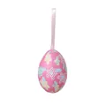 Decorative pink floral Easter egg ornament with hanging ribbon for holiday parties - Plum Blossom Pattern / 4*6cm / Pink