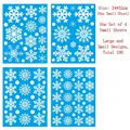 Detailed view of 4 Christmas snowflake static window sticker sheets, 24x32cm size - 4pcs / E Set