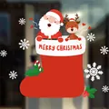 Festive Santa and reindeer in a red stocking static window sticker for Christmas decor. - Multicolor 47 (CXDC-47) / 72*54cm