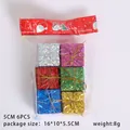 6er-Set bunte Laser-Weihnachts-Mini-Geschenkbox-Anhänger, 5 cm Baumschmuck - 5CM 6 Stk