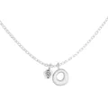 Elegant S925 sterling silver necklace featuring a matte letter O and clear crystal charm - Letter O (DY191888) / White Gold