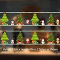 Lot de 2 stickers de Noël statiques pour fenêtre avec Père Noël et sapin, 60x15cm - Style D (CXDC-D)