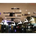 Large 72x54cm white Christmas Santa sleigh and reindeer static window cling stickers - Santa Claus Reindeer Sleigh Style (BXD-04)