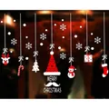 Statische Weihnachts-Fensteraufkleber mit bunten Motiven und Merry Christmas Schriftzug - Klassische Weihnachtselemente (XDC-18)