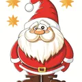 Festive cartoon Santa Claus Christmas static sticker decal for refrigerator and window glass - Santa Claus (09) / 12x16cm