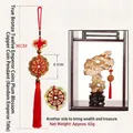 Close-up of Chinese knot pendant with twelve emperor coins for New Year decoration - 2.3cm Diameter Coin / 12 Emperor Coins Plum Blossom Hanging Ornament (Gold Edge Knot)
