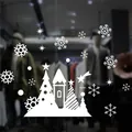 Weiße Schneeflocken und Tannenbaum Aufkleber für die Weihnachtsdekoration - Schneehaus Weihnachtsbaum Kombination Stil (BXD-06A)