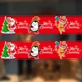 Festive Christmas window static clings featuring Santa, reindeer and penguin designs - Cartoon Characters A (CXDC-A)