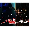 Stickers de Noël colorés pour vitres avec Père Noël et rennes dessin statique Couleur 12 - Multicolore 12 (CXDC-12)