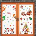 Adesivi natalizi elettrostatici per finestre con Babbo Natale e renne per vetri - Adesivi Statici Babbo Natale Multicolore (Serie H Set da 4)