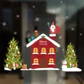 Autocollants de fenêtre de Noël avec motifs de maison et de sapin pour décoration - Multicolore 48 (CXDC-48)