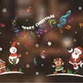 Merry Christmas static window stickers with Santa, snowman and reindeer designs - Christmas Playing Snowman (HY-80)
