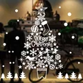 Großer weißer Weihnachtsbaum Fensteraufkleber, statisch haftend für die Weihnachtsdekoration - Weihnachtselement Kombinierter Baum Stil (BXD-34)
