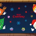 Adesivi natalizi elettrostatici per finestre con Babbo Natale e fiocchi di neve - Adesivo Statico Babbo Natale Multicolore (H02) / 24*32cm