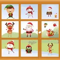 Adesivi natalizi per finestre con Babbo Natale, pupazzo di neve e renne colorate. - Adesivo Statico Babbo Natale Multicolore (F03) / 24*32cm