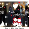 Autocollants de fenêtre statiques de Noël avec bonhommes de neige et flocons de neige - Multicolore 03 (CXDC-03)