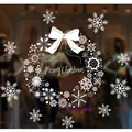 Weißer Schneeflocken-Kranz statische Weihnachts-Fensteraufkleber für die Schaufensterdeko - Schleife Schneeflocke Kranz Stil (BXD-07)